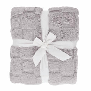 FARO Deka mikroplyšová sherpa 150x200 cm - Cube stříbrná