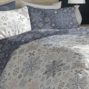 FARO Vánoční bavlněné povlečení 140x200 + 70x90 cm - Pletené vločky