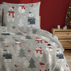 FARO Vánoční bavlněné povlečení 140x200 + 70x90 cm - U ledního medvěda