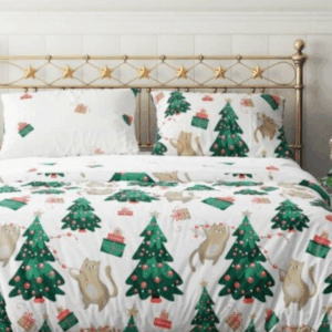 FARO Vánoční povlečení ze saténového mikrovlákna 140x200 + 70x90 cm - Holly Jolly 005