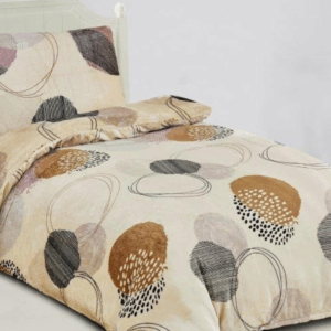 Jahu Povlečení mikroplyš 140x200 + 70x90 cm - Kruhy hnědé