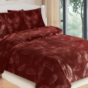 Jahu Povlečení mikroplyš 140x200 + 70x90 cm - Peříčka cihlová