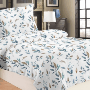 Jahu Povlečení mikroplyš 140x200 + 70x90 cm - Šedomodré větvičky