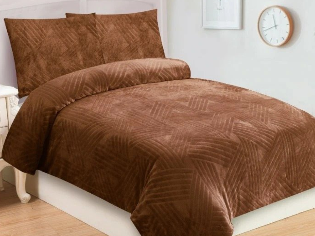 Jahu Povlečení mikroplyš 140x200 + 70x90 cm - Trojice hnědá