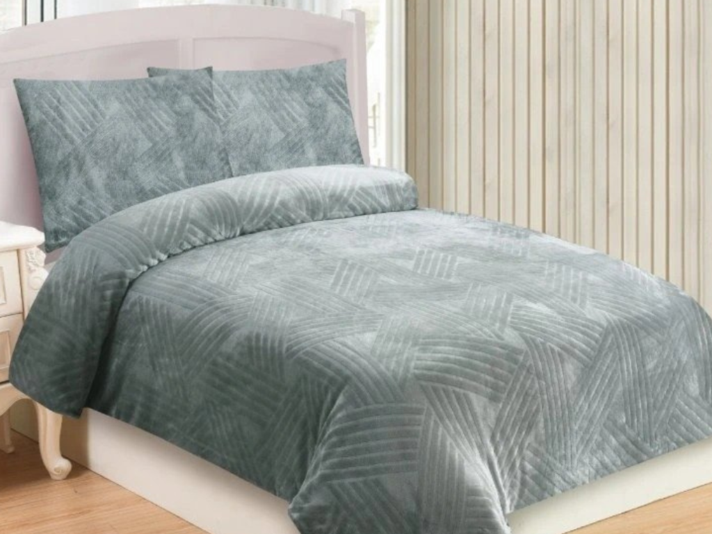 Jahu Povlečení mikroplyš 140x200 + 70x90 cm - Trojice světle šedá