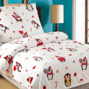 Jahu Vánoční mikroplyšové povlečení 140x200 + 70x90 cm - Penguin