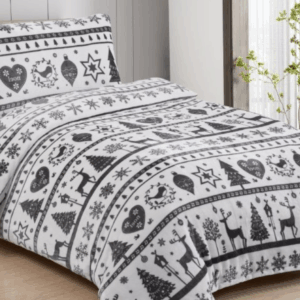 Jahu Vánoční mikroplyšové povlečení 140x200 + 70x90 cm - Vánoce šedobílé