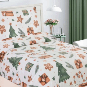 Jahu Vánoční mikroplyšové povlečení 140x200 + 70x90 cm - Wood