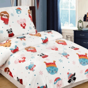 Jahu Vánoční mikroplyšové povlečení 140x200 + 70x90 cm - ZOO