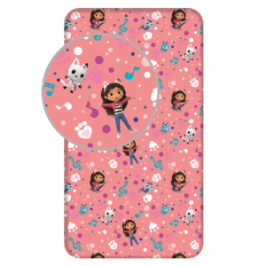 Jerry Fabrics Bavlněné napínací prostěradlo 90x200 + 25 cm - Gabby´s Dollhouse