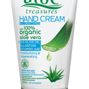 Aloe Treasures Hydratační krém na ruce s aloe vera a olivovým olejem (120 ml)