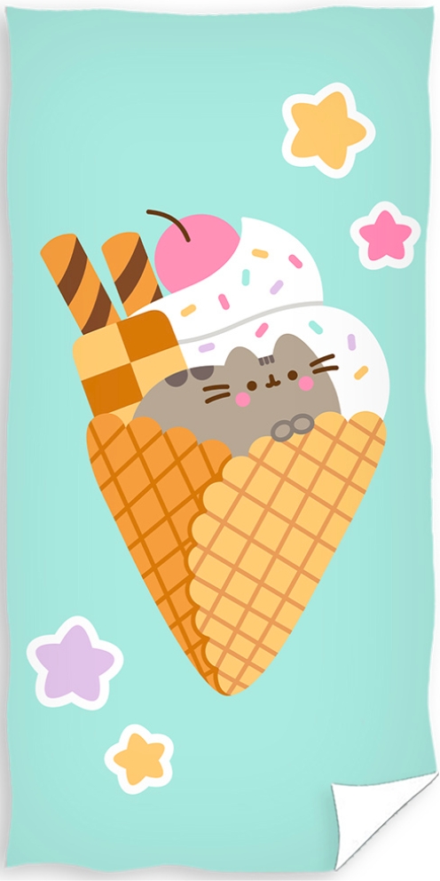 Carbotex Bavlněná froté osuška 70x140 cm - Kočička Pusheen Sladká jako zmrzlina