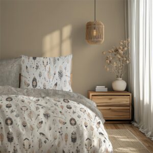 FARO Bavlněné saténové povlečení 140x200 + 70x90 cm - Boho 007