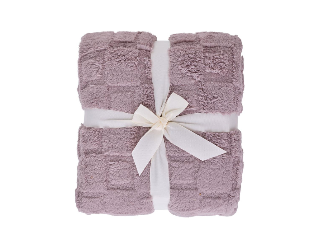 FARO Deka mikroplyšová sherpa 150x200 cm - Cube starorůžová