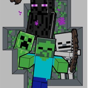 Jerry Fabrics Bavlněná froté osuška 70x140 cm - Minecraft "Hostile Behaviour"