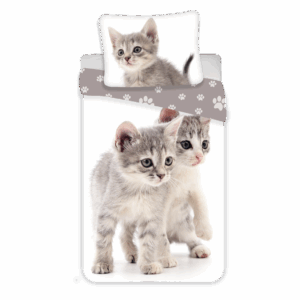 Jerry Fabrics Bavlněné povlečení 140x200 + 70x90 cm - Kitten Grey