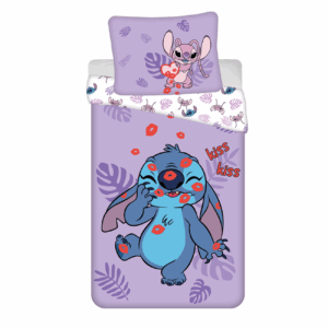Jerry Fabrics Bavlněné povlečení 140x200 + 70x90 cm - Lilo and Stitch "Kiss"