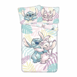 Jerry Fabrics Bavlněné povlečení 140x200 + 70x90 cm - Lilo and Stitch "Leaves"