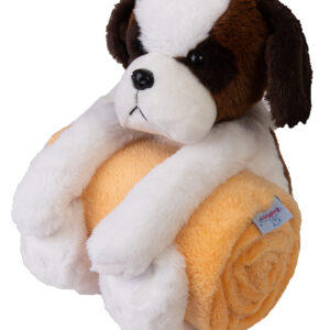 Babymatex Deka CAROL 85x100 cm - Oranžová s plyšákem Pes