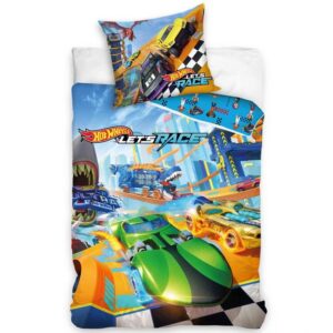 Carbotex Bavlněné povlečení 140x200 + 70x90 cm - Hot Wheels "Let´s Race"
