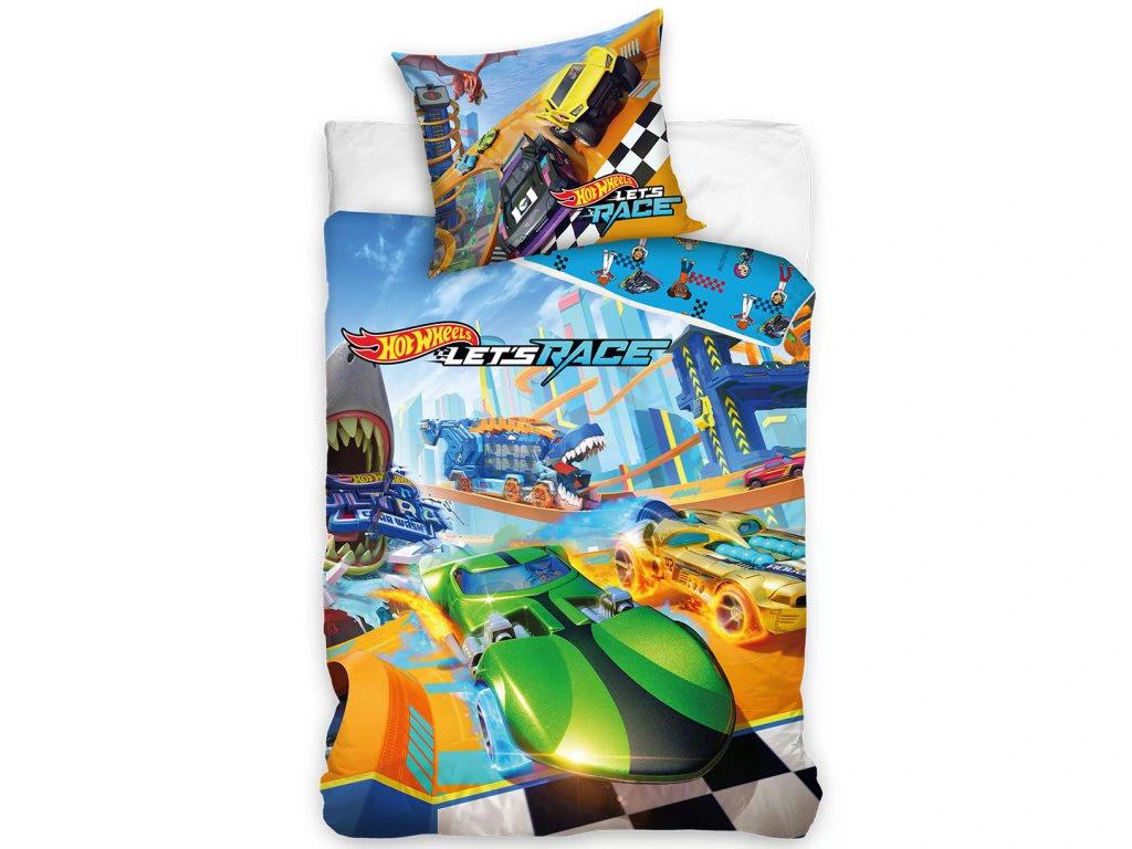 Carbotex Bavlněné povlečení 140x200 + 70x90 cm - Hot Wheels "Let´s Race"
