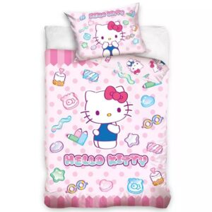 Carbotex Povlečení do postýlky 100x135 + 40x60 cm - Hello Kitty "Sladké snění"