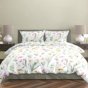 FARO Bavlněné saténové povlečení 140x200 + 70x90 cm - Milagro Verde 002