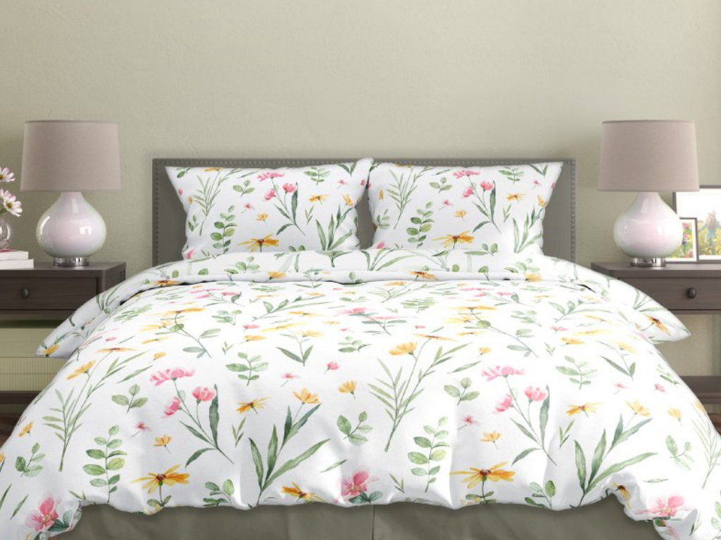 FARO Bavlněné saténové povlečení 140x200 + 70x90 cm - Milagro Verde 002