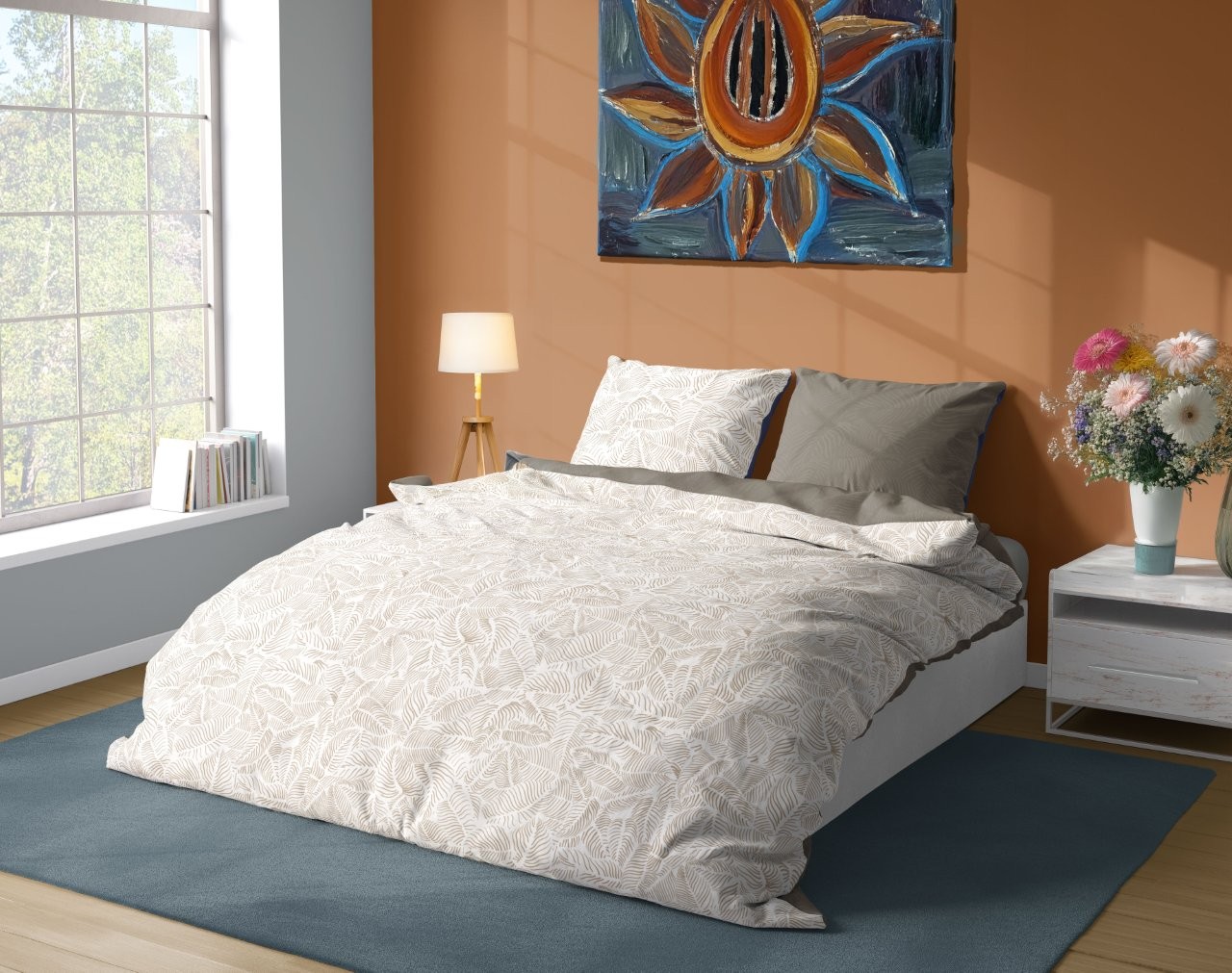 FARO Bavlněné saténové povlečení 140x200 + 70x90 cm - Milagro Verde 028