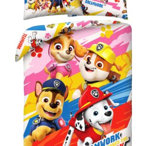 Halantex Bavlněné povlečení 140x200 + 70x90 cm - Tlapková Patrola ''Teamwork''