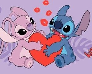 Jerry Fabrics Bavlněná froté osuška 70x140 cm - Lilo and Stitch "Kiss"