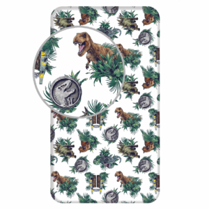 Jerry Fabrics Bavlněné napínací prostěradlo 90x200 + 25 cm - Jurský Svět "Roar"