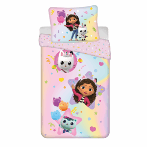 Jerry Fabrics Bavlněné povlečení 140x200 + 70x90 cm - Gabby's Dollhouse "Rainbow"