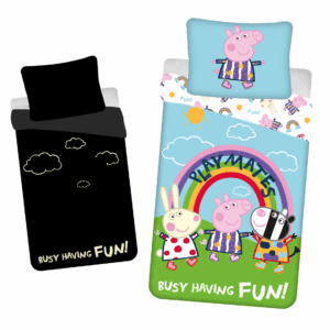 Jerry Fabrics Bavlněné povlečení se svítícím efektem 140x200 + 70x90 cm - Prasátko Peppa "PEP125"