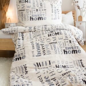 Jerry Fabrics Povlečení mikroflanel 140x200 + 70x90 cm - Home sweet home