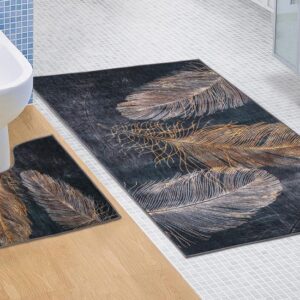 Kvalitex Dvoudílná koupelnová předložka 60x100 + 60x50 cm - Pírko 3D