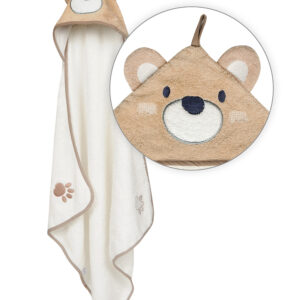 Babymatex Bavlněná osuška pro miminko s kapucí Jimmy 80x80cm - Medvídek