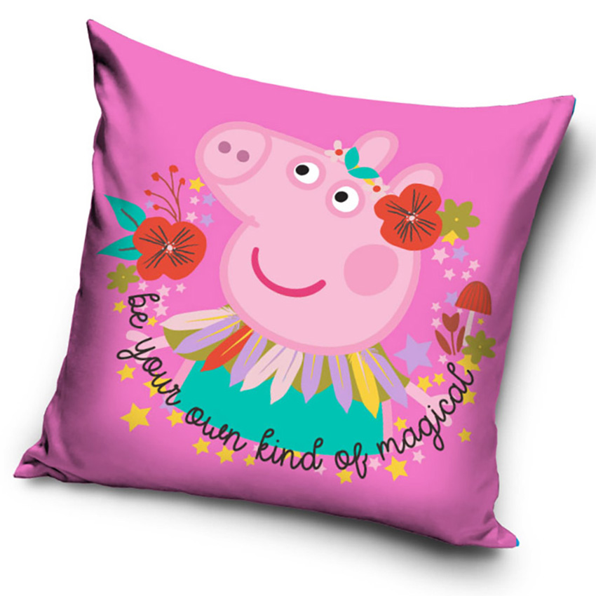 Carbotex Povlak na polštářek 40x40 cm - Prasátko Pepina "Květinová víla"