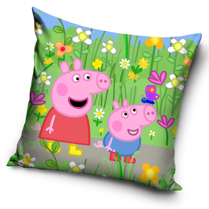 Carbotex Povlak na polštářek 40x40 cm - Prasátko Pepina "Rozkvetlá zahrada"