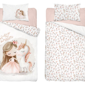 Detexpol Povlečení do postýlky 100x135 + 40x60 cm - Jednorožec ze snu