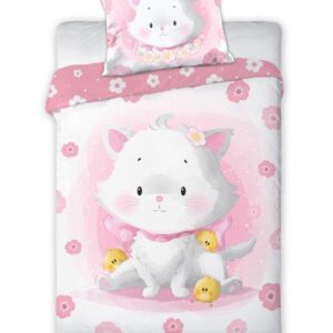 FARO Povlečení do postýlky 100x135 + 40x60 cm - Bílé koťátko