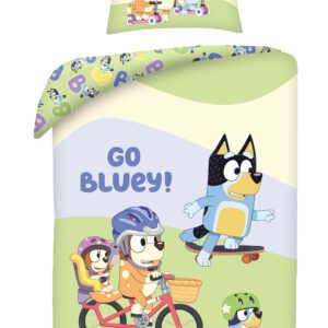 Halantex Bavlněné povlečení 140x200 + 70x90 cm - Bluey "Go Bluey"