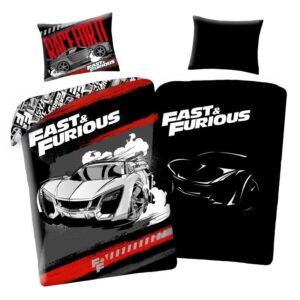 Halantex Bavlněné povlečení se svítícím efektem 140x200 + 70x90 cm - Fast & Furious Race