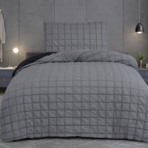 Jahu Krepové povlečení 140x200 + 70x90 cm - Naomi černošedá wende