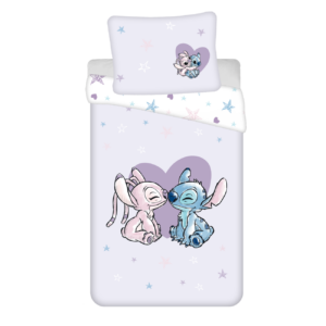 Jerry Fabrics Bavlněné povlečení 140x200 + 70x90 cm - Lilo and Stitch "Heart"