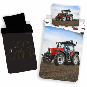 Jerry Fabrics Bavlněné povlečení se svítícím efektem 140x200 + 70x90 cm - Traktor "Red"