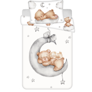 Jerry Fabrics Povlečení do postýlky 100x135 + 40x60 cm - Medvídek "Ribbon"