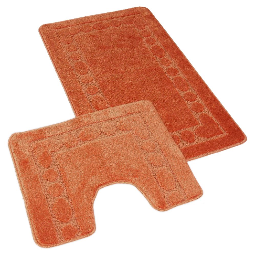 Kvalitex Koupelnová a WC předložka 60x100 + 60x50 cm - Rám terra