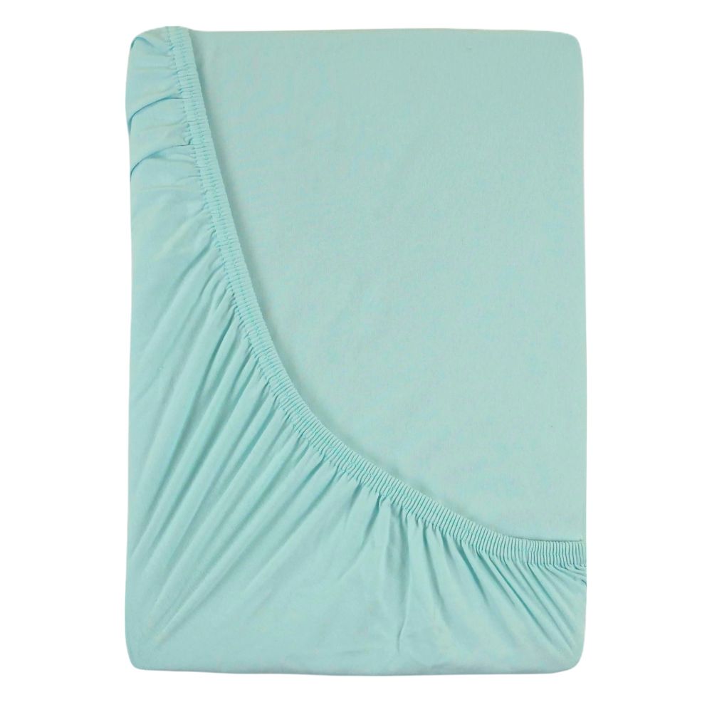 Kvalitex Luxusní bavlněné JERSEY prostěradlo s lycrou 220x200 cm - mentolová