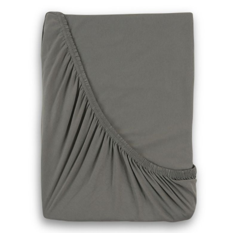 Kvalitex Luxusní bavlněné JERSEY prostěradlo s lycrou 220x200 cm - tmavě šedá